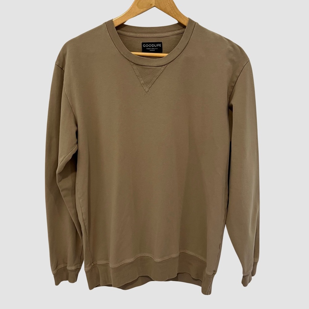 Goodlife Men's Taupe Crew Neck Long Sleeve Lightweight Sweatshirt M ($145)